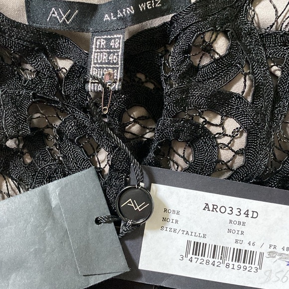 Alain Weiz Beautiful Black Detailed Lined Sexy Maxi Dress New With Tags - Picture 15 of 16